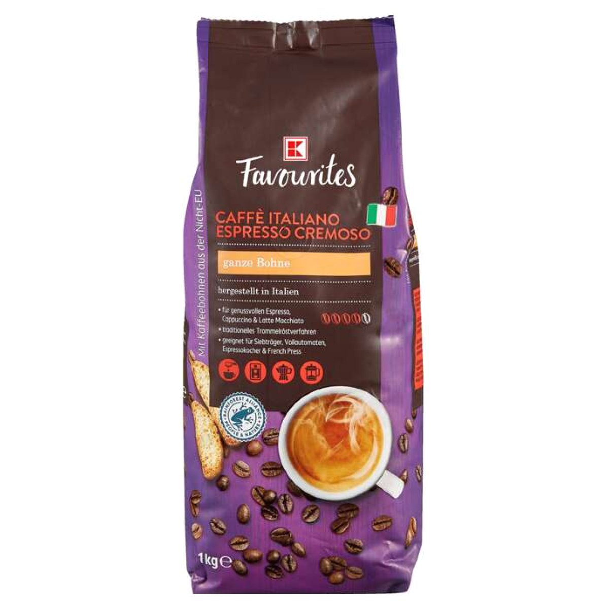 Káva zrnková Espresso Cremoso K Favourites v akci levně Kupi cz