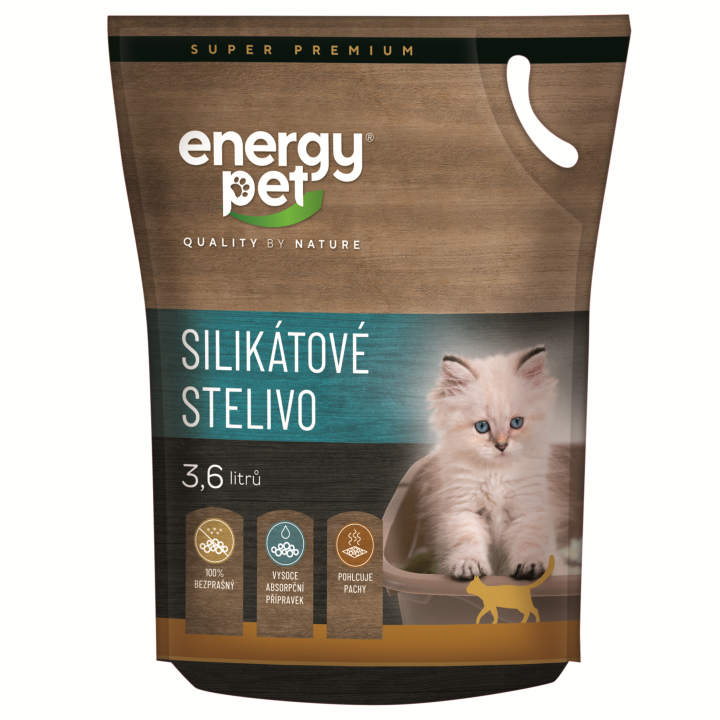 Silikátové stelivo pro kočky Energy Pet
