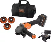Aku bezuhlíková úhlová bruska BCG6L8D1S-QW Black & Decker