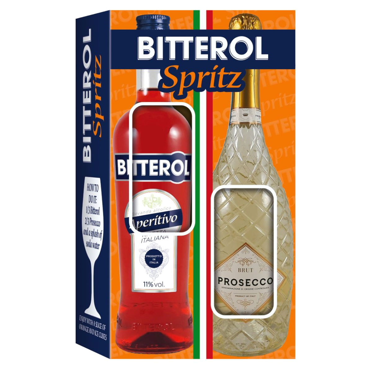 Aperitiv Bitterol + Prosecco Brut - dárkové balení levně | Kupi.cz