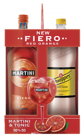 Aperitiv Fiero Martini + Schweppes Tonic - dárkové balení
