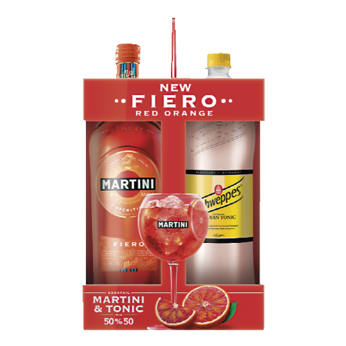 Aperitiv Fiero Martini + Schweppes Tonic dárkové balení levně Kupi.cz