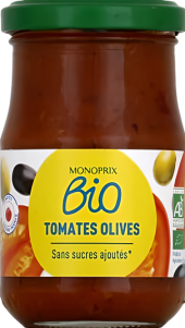 BIO rajčatová omáčka s olivami Monoprix