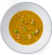 Bramborová polévka s uzeným masem Cibule Bistro