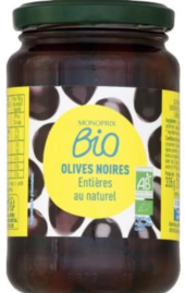 Černé olivy organické Bio Monoprix