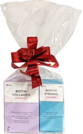 Doplněk stravy Biotin Collagen a Biotin Strong Vitabalans - dárkové balení