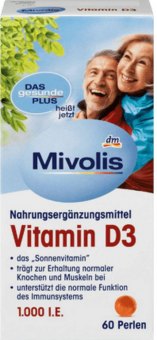 Doplněk stravy Perly s vitamínem D3 Mivolis Das gesunde Plus