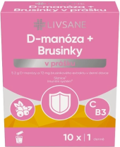 Doplněk stravy prášek pro močové ústrojí Brusinky + manóza Livsane