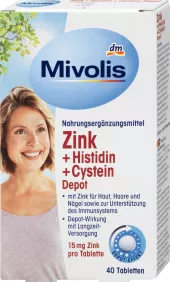 Doplněk stravy tablety zinek, histidin, cystein Mivolis