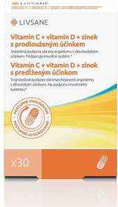 Doplněk stravy Vitamin C + D + Zinek Livsane
