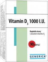 Doplněk stravy vitamín D3 1000 I.U. Generica
