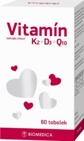 Doplněk stravy Vitamín K2+D3+Q10 Biomedica