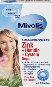 Doplněk stravy Zinek, histidin a cystein Mivolis