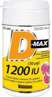 Doplněk stravy žvýkací tablety Vitamín D-Max 1200 IU Vitabalans