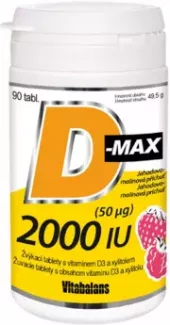 Doplněk stravy žvýkací tablety Vitamín D-Max 2000 IU Vitabalans