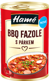 Fazole BBQ s párkem Hamé - konzerva
