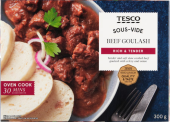 Hovězí guláš s knedlíky Sous vide Tesco
