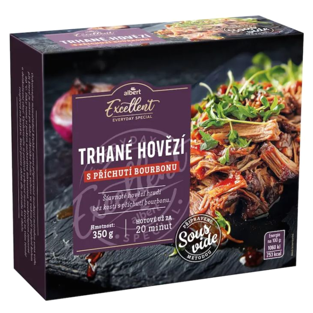Hovězí trhané maso bourbon Sous vide Albert Excellent v akci levně ...