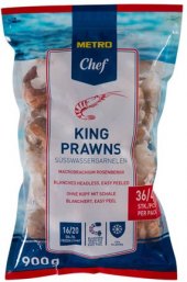 Krevety neloupané mražené King Prawns Metro Chef