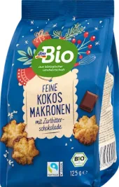 Kokosové makronky v čokoládě dm Bio