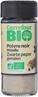 Koření Pepř černý mletý Bio Carrefour