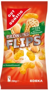 Křupky arašídové Flips Gut&Günstig Edeka