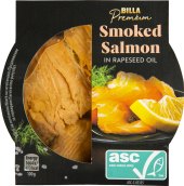 Losos uzený v oleji Billa Premium