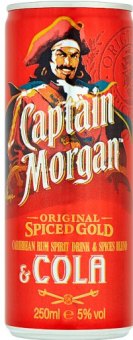 Míchaný nápoj  Cola +  Captain Morgan Spiced Gold