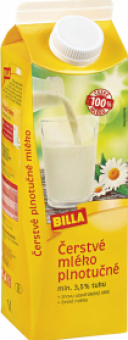 Mléko čerstvé Billa - 3,5% plnotučné