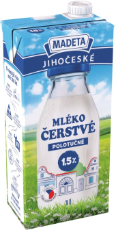 Mléko čerstvé lahodné Jihočeské Madeta - 1,5% polotučné