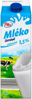 Mléko čerstvé Pilos - 1,5% polotučné