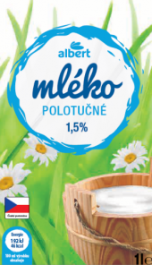 Mléko trvanlivé Albert - 1,5% polotučné