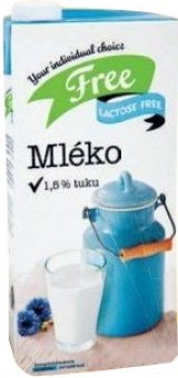 Mléko trvanlivé bez laktózy Laktose Free - 1,5% polotučné