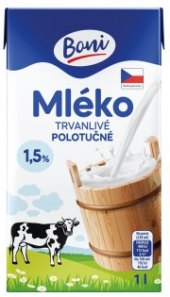 Mléko trvanlivé Boni - 1,5% polotučné