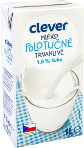 Mléko trvanlivé Clever - 1,5% polotučné