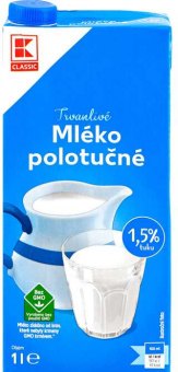 Mléko trvanlivé K-Classic - 1,5% polotučné
