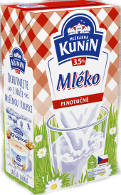 Mléko trvanlivé Mlékárna Kunín - 3,5% plnotučné