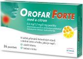 Pastilky proti bolesti v krku Orofar Forte