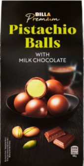 Pistáciové kuličky v čokoládě Billa Premium