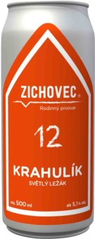 Pivo světlý ležák nefiltrovaný 12° Krahulík Zichovec