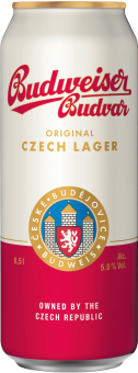 Pivo světlý ležák Original Budweiser Budvar