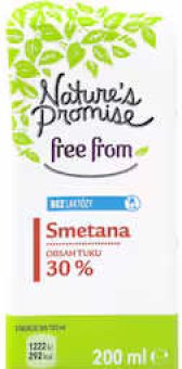 Smetana bez laktózy Free From 30% Nature's Promise