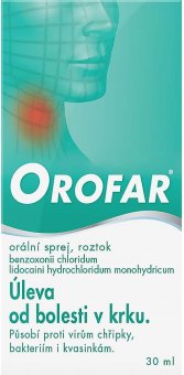 Sprej proti bolesti v krku Orofar