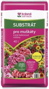 Substrát pro muškáty a jiné balkonové rostliny Krásná zahrada