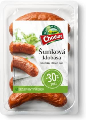 Šunková klobása se sníženým obsahem soli Beskydské uzeniny Chodura
