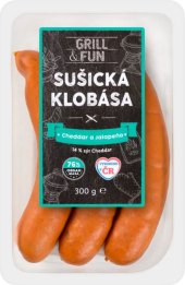 Sušická klobása cheddar a jalapeňo Grill & Fun