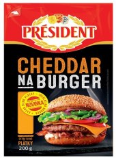 Sýr Cheddar na burger Président