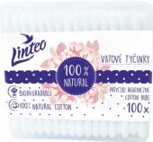 Tyčinky vatové papírové 100% Natural Linteo