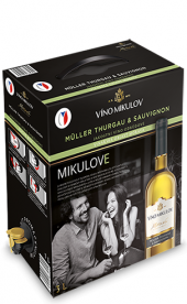 Víno Sauvignon - Müller Thurgau Cuvée  Víno Mikulov - bag in box