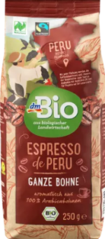Zrnková káva Espresso Peru dm Bio